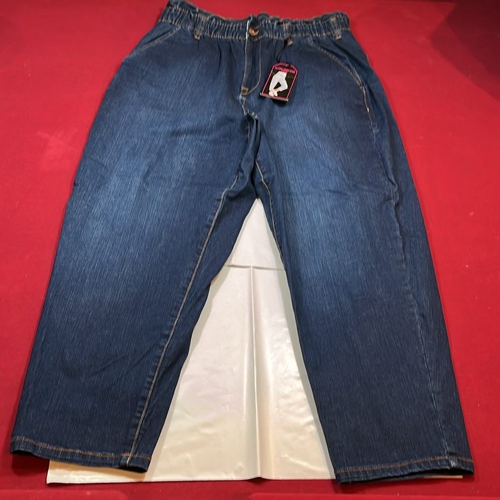 NEW No boundaries BLUE JEANS stretchy ultra high rise WOMEN’S XL 15-17 PAPER BAG